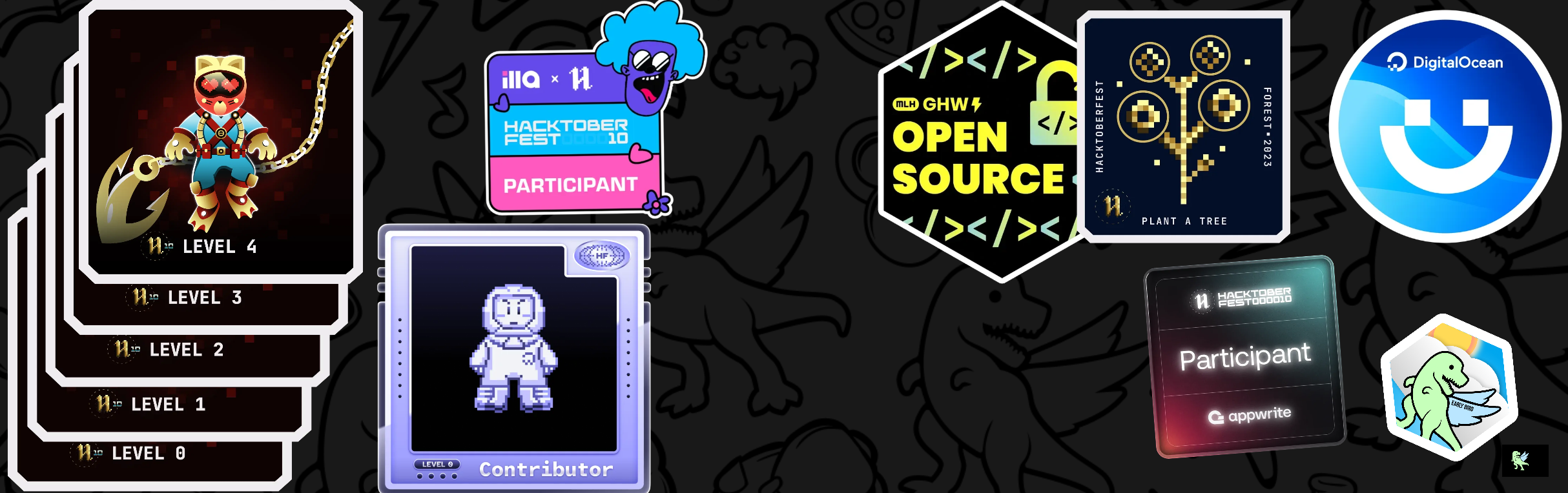 An image of @aadi1011's Holopin badges, which is a link to view their full Holopin profile