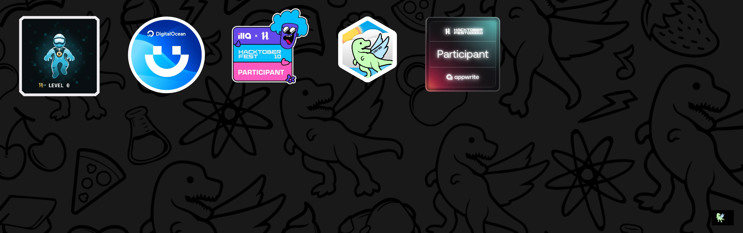 An image of @aaroecode's Holopin badges, which is a link to view their full Holopin profile