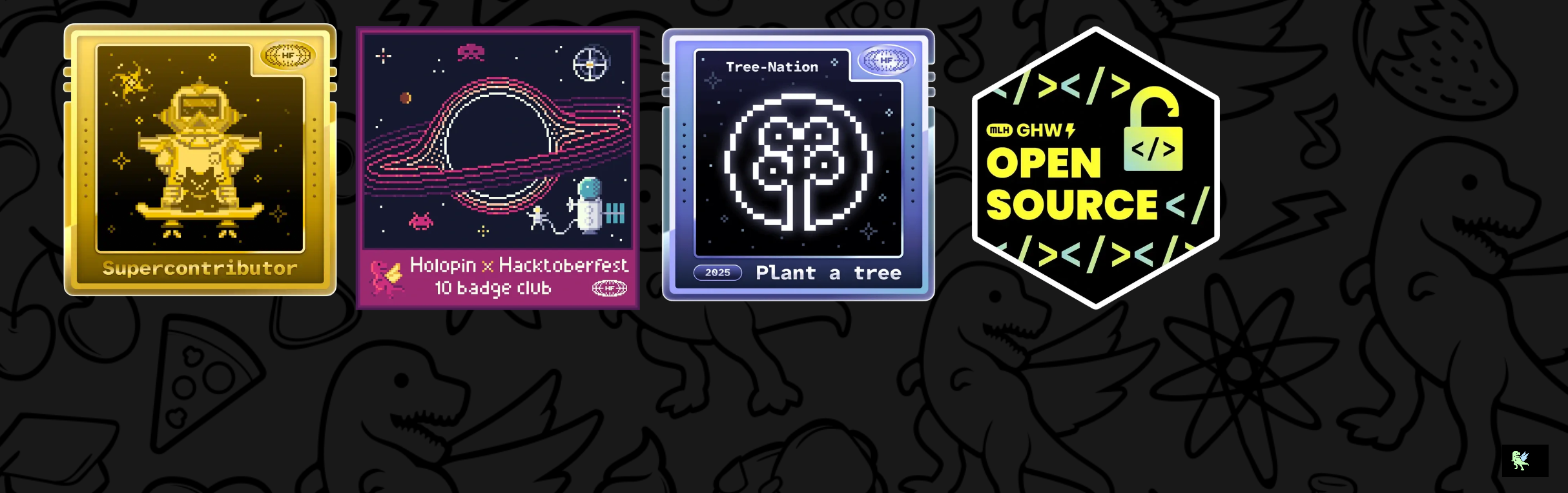 An image of @alokemajumder's Holopin badges, which is a link to view their full Holopin profile