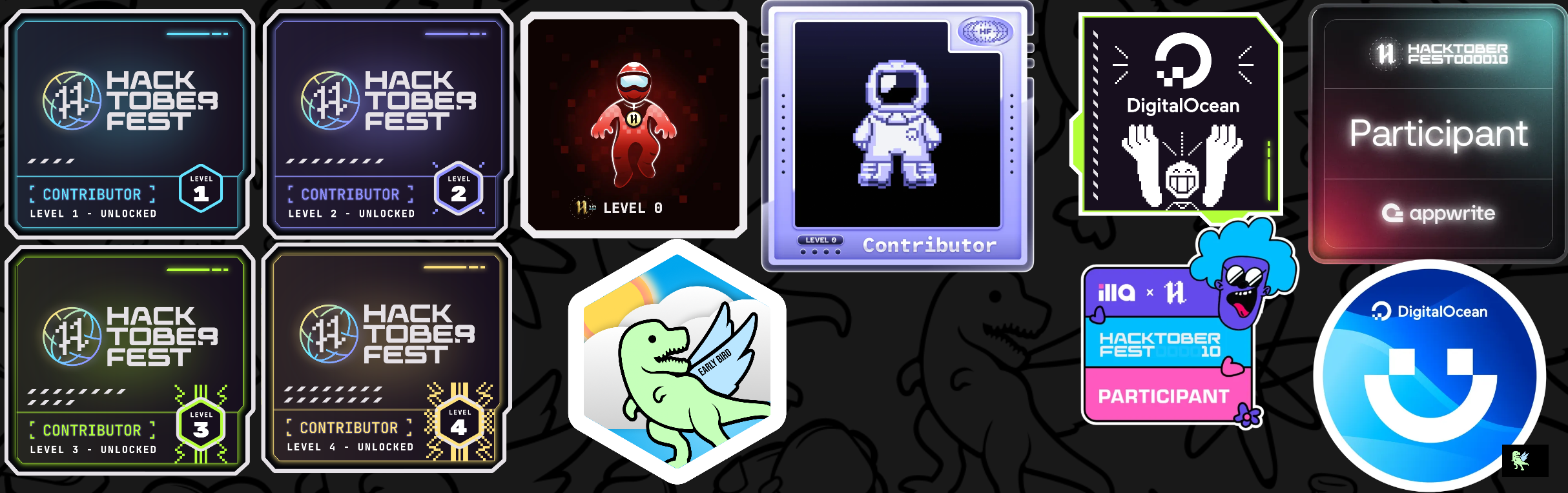 An image of @arijitdas2002's Holopin badges, which is a link to view their full Holopin profile