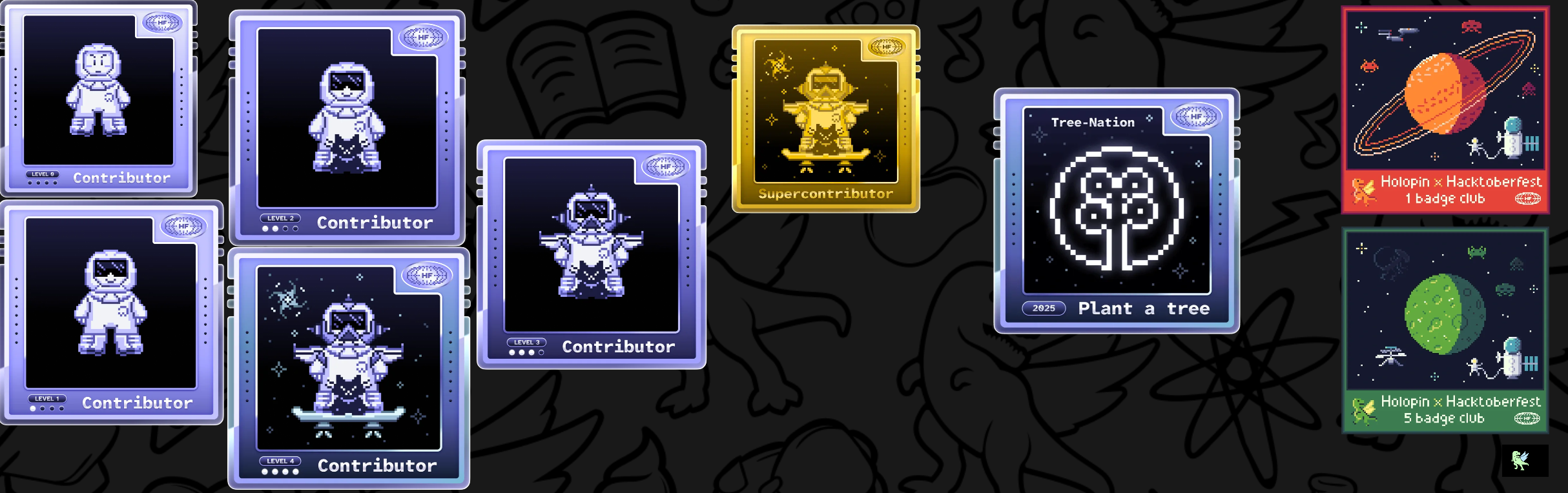 An image of @asangelina's Holopin badges, which is a link to view their full Holopin profile