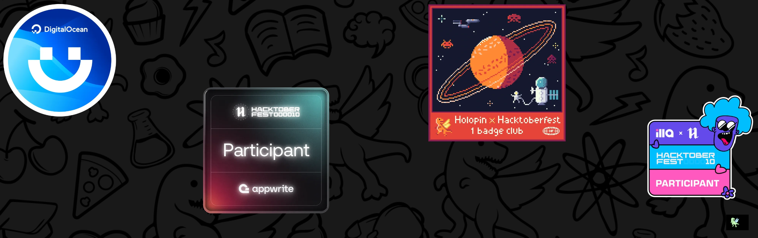 An image of @atifdev's Holopin badges, which is a link to view their full Holopin profile