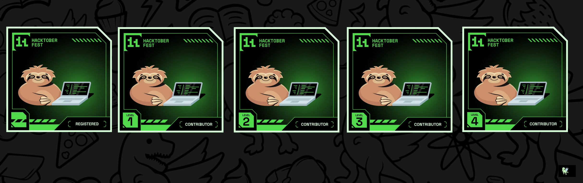 An image of @ayuthecoder's Holopin badges, which is a link to view their full Holopin profile