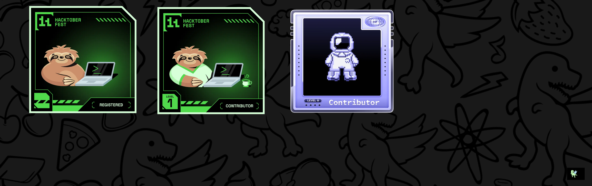 An image of @chicksnet’s Holopin badges, which is a link to view their full Holopin profile