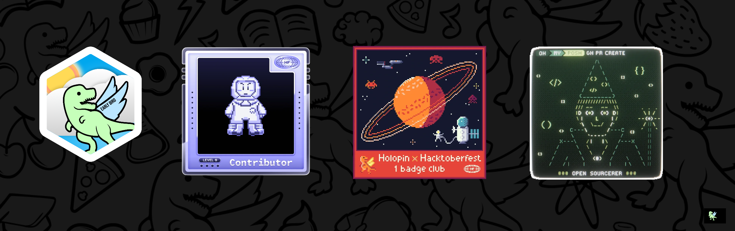 An image of @csrakowski's Holopin badges, which is a link to view their full Holopin profile