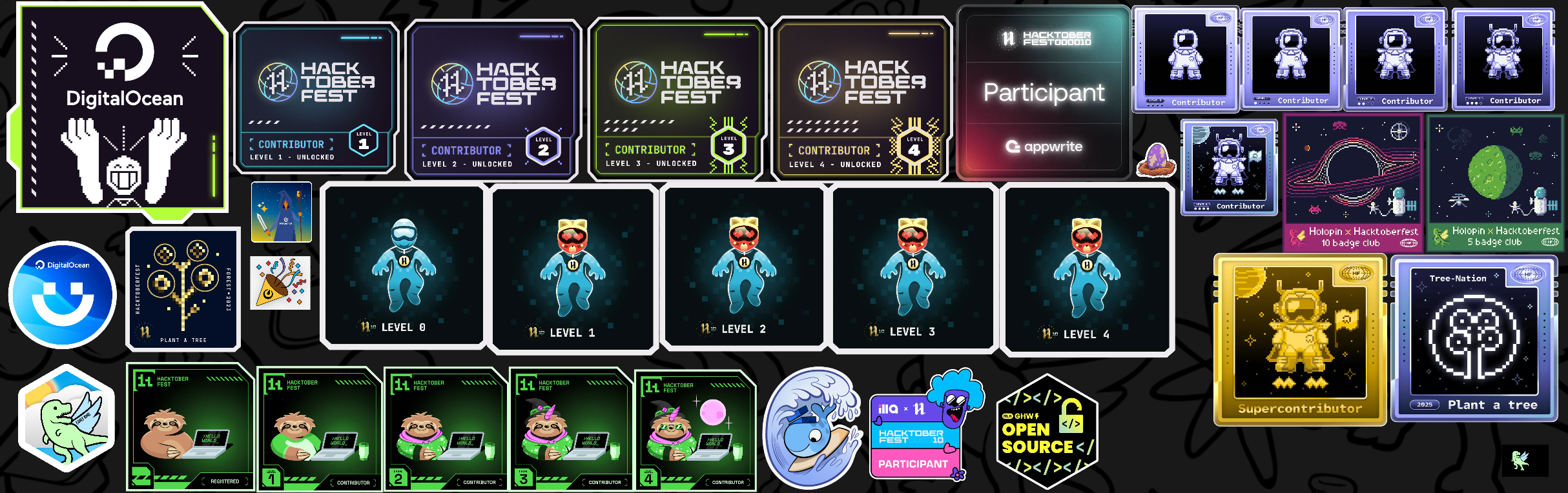 An image of @cybernobie's Holopin badges, which is a link to view their full Holopin profile