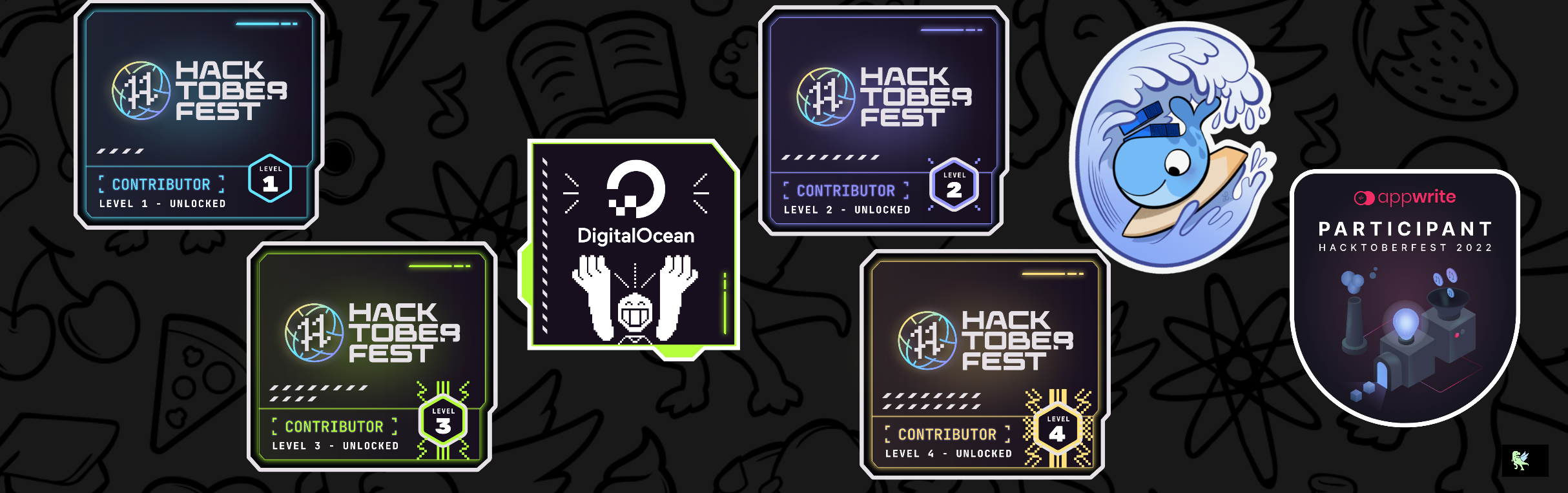 An image of @jelly_phantasm's Holopin badges, which is a link to view their full Holopin profile