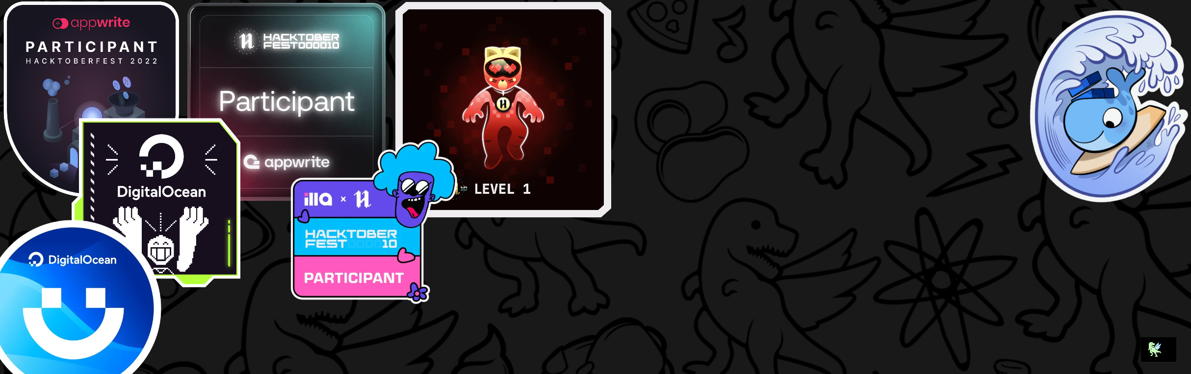 An image of @jspsv's Holopin badges, which is a link to view their full Holopin profile