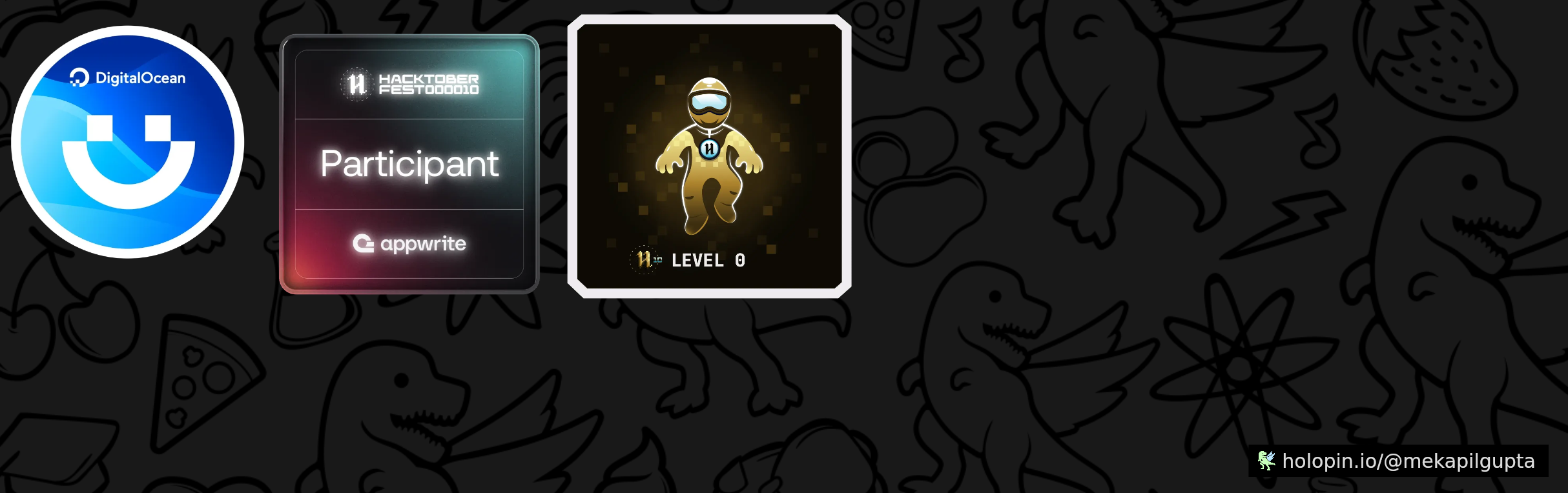 An image of @mekapilgupta's Holopin badges, which is a link to view their full Holopin profile