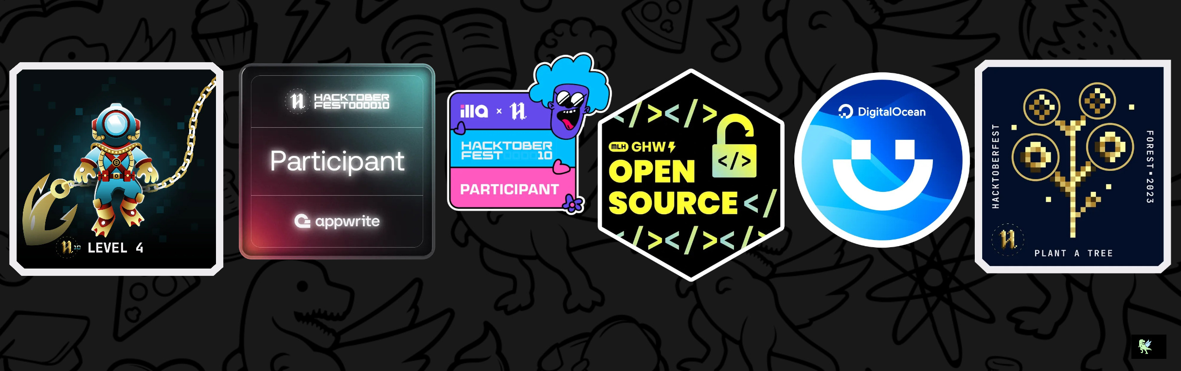 An image of @muhammadrebaal's Holopin badges, which is a link to view their full Holopin profile