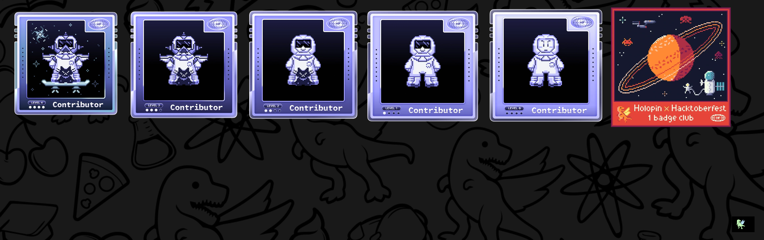 An image of @pzaino's Holopin badges, which is a link to view their full Holopin profile
