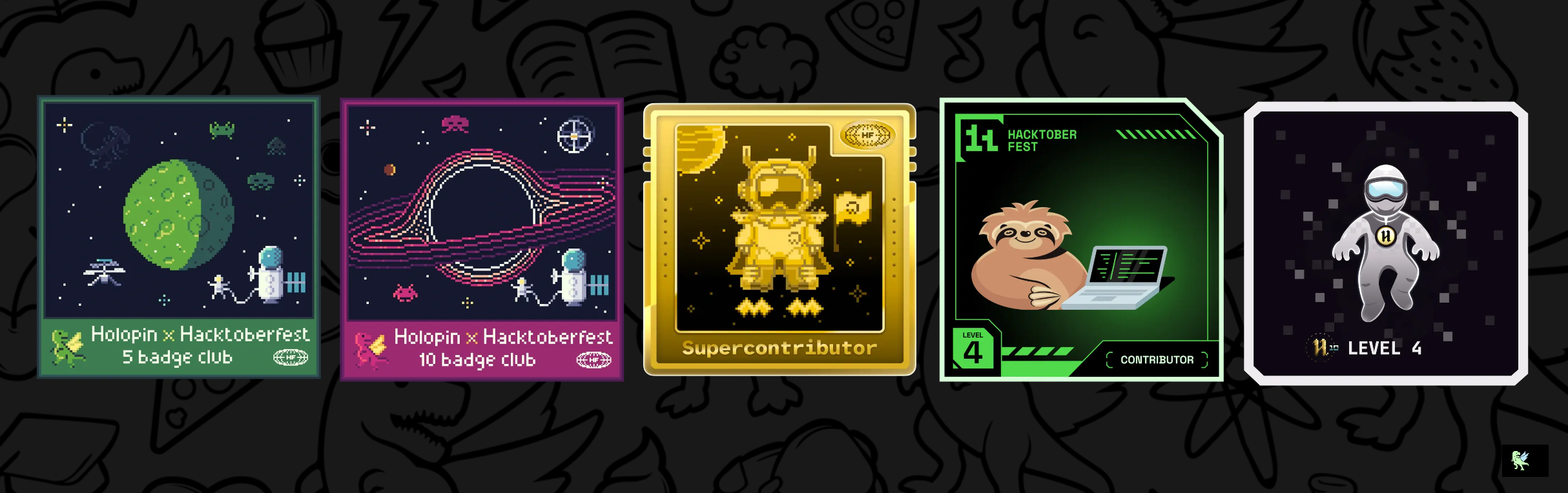 An image of @rlespinasse’s Holopin badges, which is a link to view their full Holopin profile