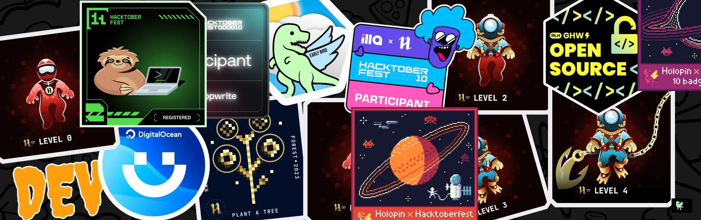 An image of @shricodev's Holopin badges, which is a link to view their full Holopin profile