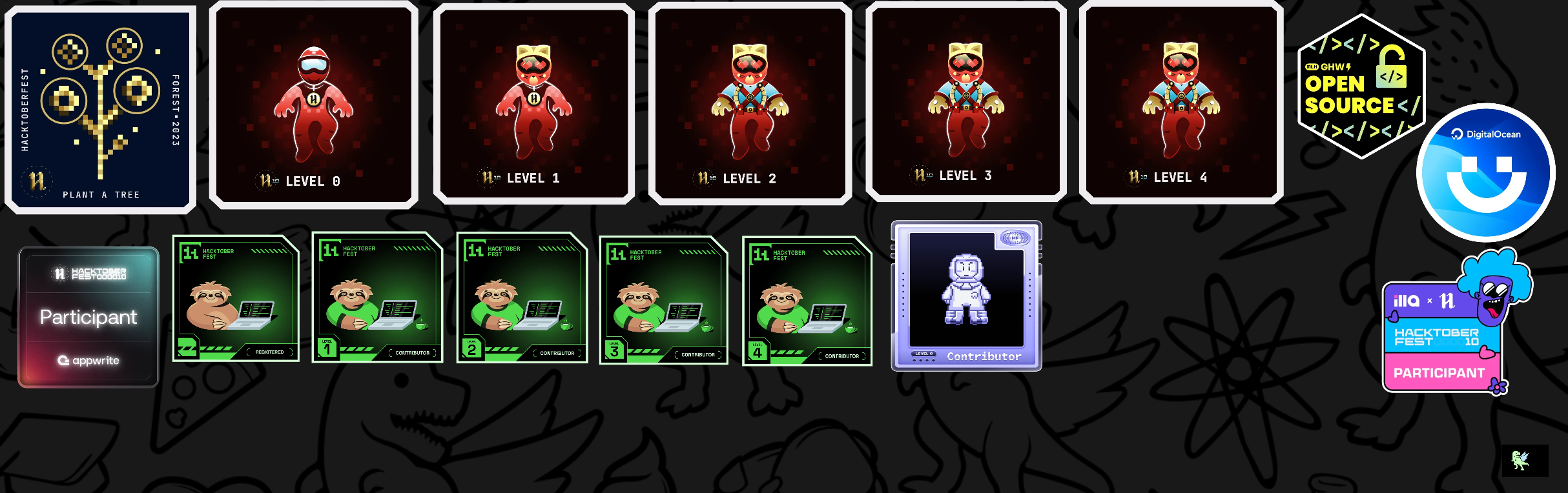 An image of @sjxsubham's Holopin badges, which is a link to view their full Holopin profile