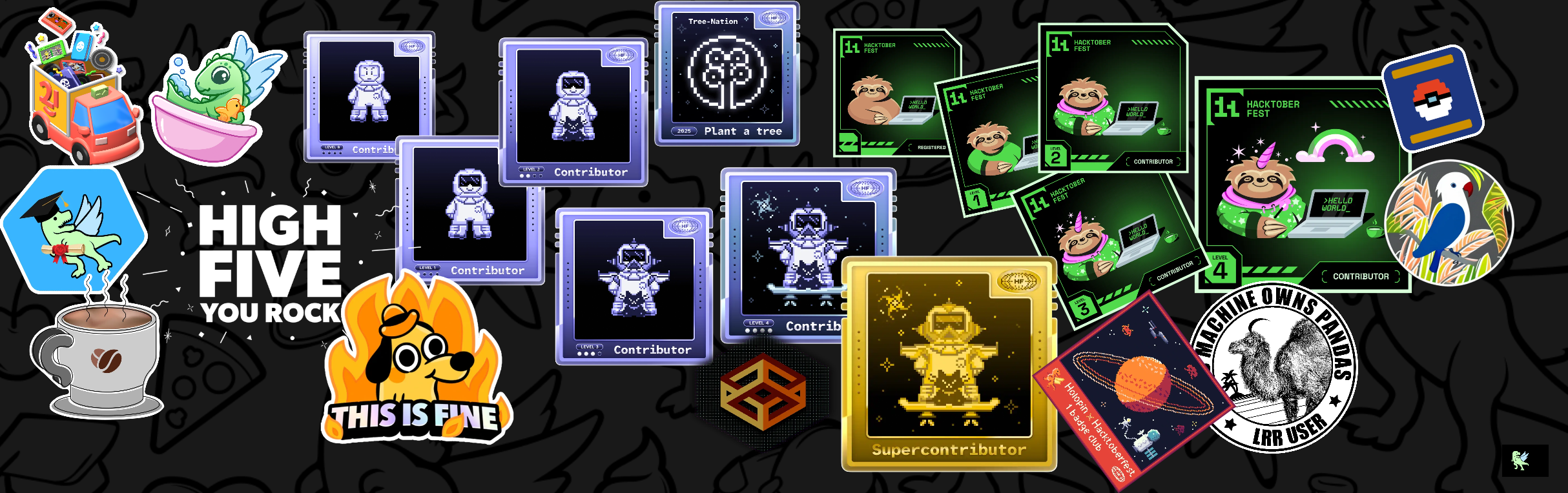 An image of @weaponsforge's Holopin badges, which is a link to view their full Holopin profile