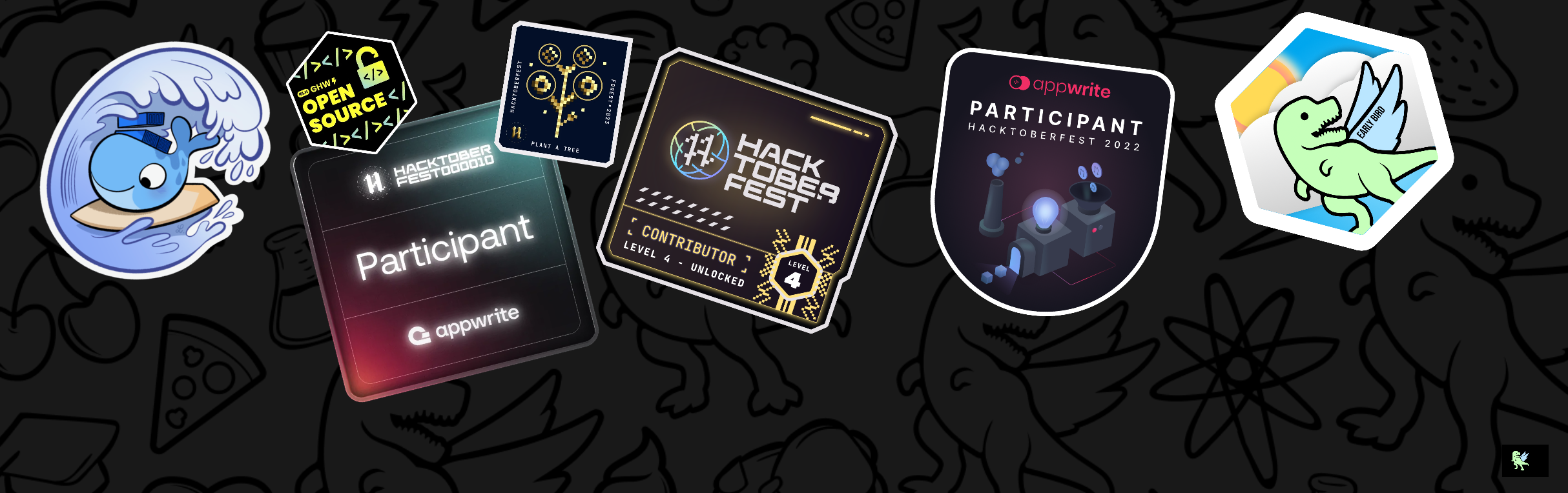 An image showing my Holopin badges, with link to view my full Holopin profile