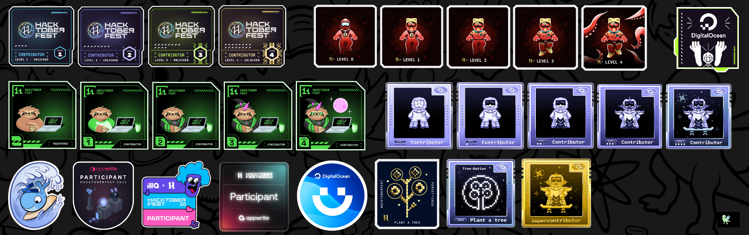 An image of @yoshitha_rathnayake's Holopin badges, which is a link to view their full Holopin profile